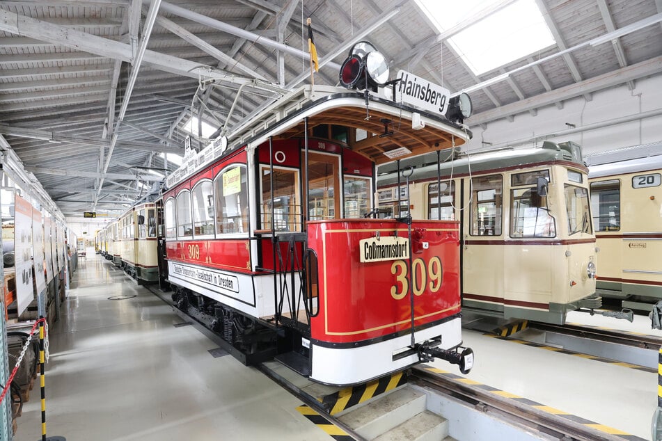 Der Berolina-Triebwagen ist ein wahres Schmuckstück - und das älteste Fahrzeug des Straßenbahnmuseums.