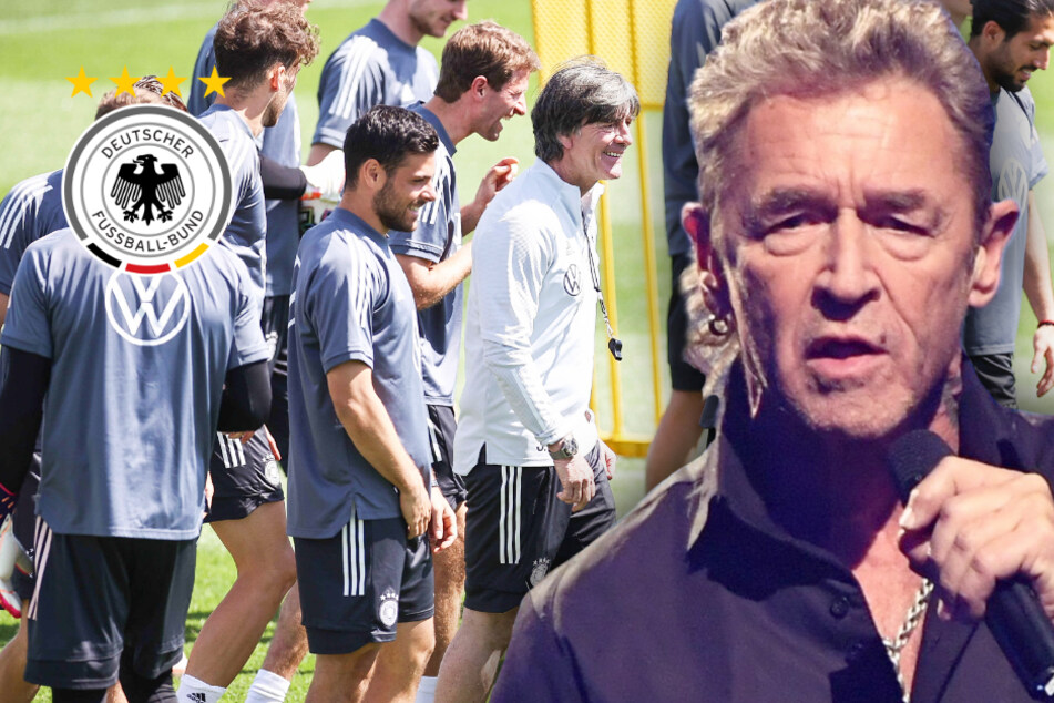 Was macht Peter Maffay denn vor dem England-Spiel im EM-Camp der Nationalmannschaft?