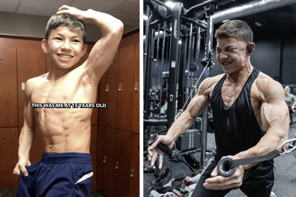 Tristyn Lee's incredible bodybuilding journey has left him shredded at age 15.