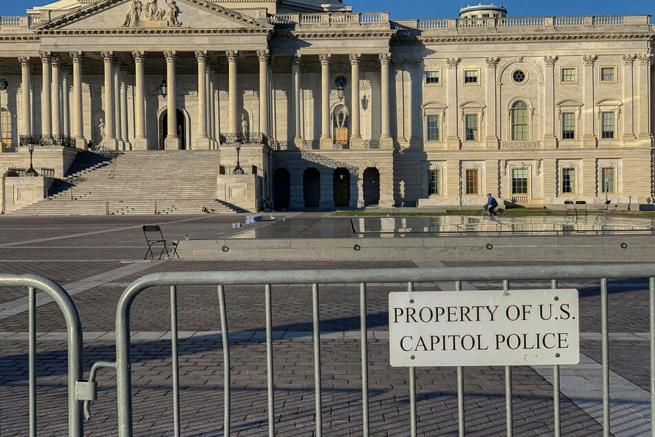 A 2-metre-tall fence was being erected around the US Capitol on Thursday and will stay in place for the next 30 days.