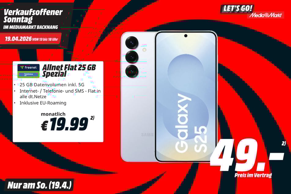 Samsung Galaxy S25 für 49 Euro im Vertrag.