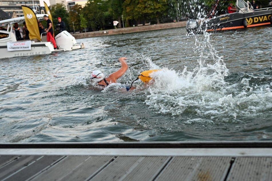 Extremschwimmerin Nathalie Pohl (31) ist bei ihrer Fluss-Challenge von Frankfurt nach Köln mittlerweile im Rhein angekommen.