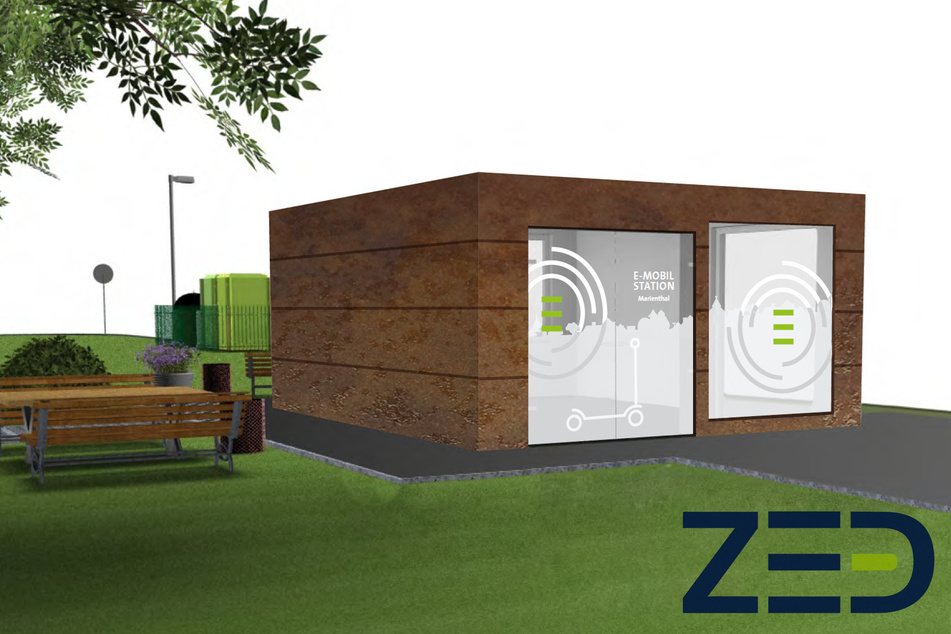 So soll die neue Ausleihstation für Elektrofahrzeuge in Zwickau aussehen.