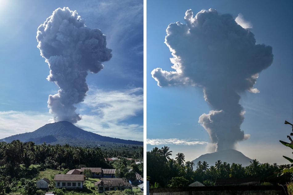 Indonesia volcano spews enormous ash tower in series of dramatic eruptions