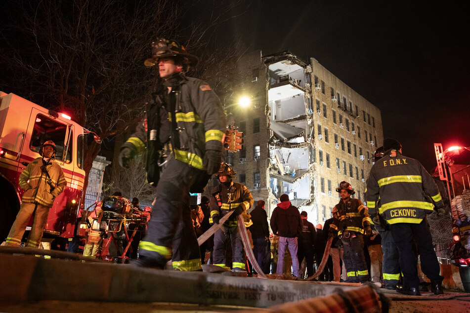 FDNY firefighters worked for hours sifting through the rubble, but found no victims so far.