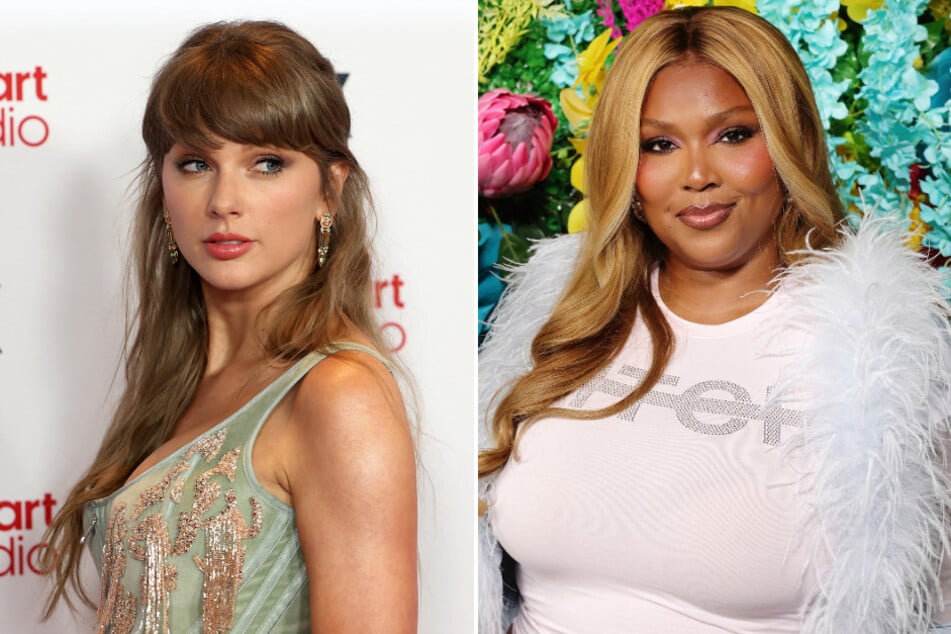 Lizzo (r.) clapped back at claims she talked s**t about Taylor Swift.