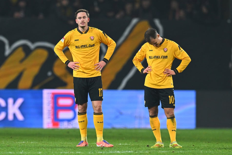Hängende Köpfe bei den Dynamos: Aljaz Casar (25, links) und Jakob Lemmer (beide 25).