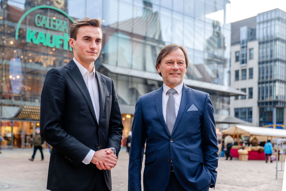 Konrad Krieger (22, l.) und Andreas Uhlig (64) von der Krieger-Gruppe. Laut Uhlig ist man bereits mit Nachfolge-Unternehmen im Gespräch.