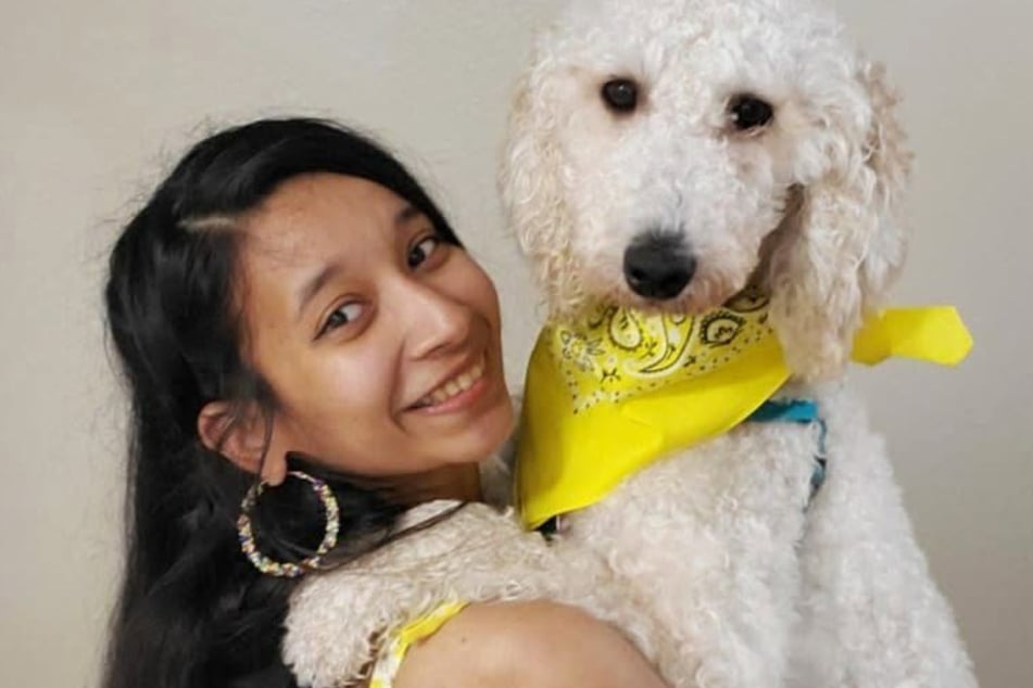 Morabia Siddhi Suresh (†33) und ihr Hund "Penny" (†).