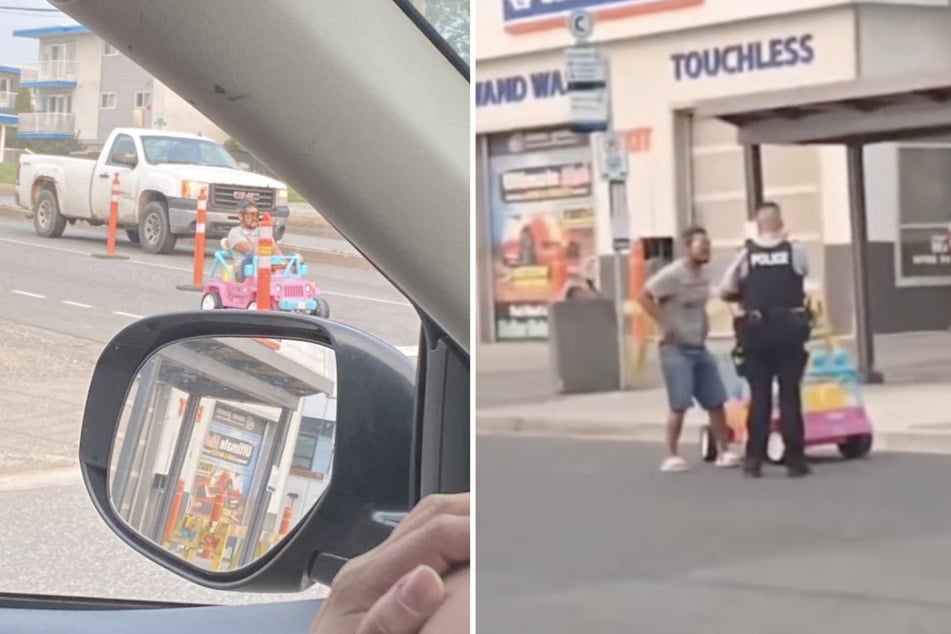 Con un cochecito infantil rosa, Kasper Lincoln ponía en jaque las calles de Canadá.