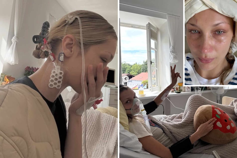 Supermodel Bella Hadid weeps in troubling photos from mystery hospitalization