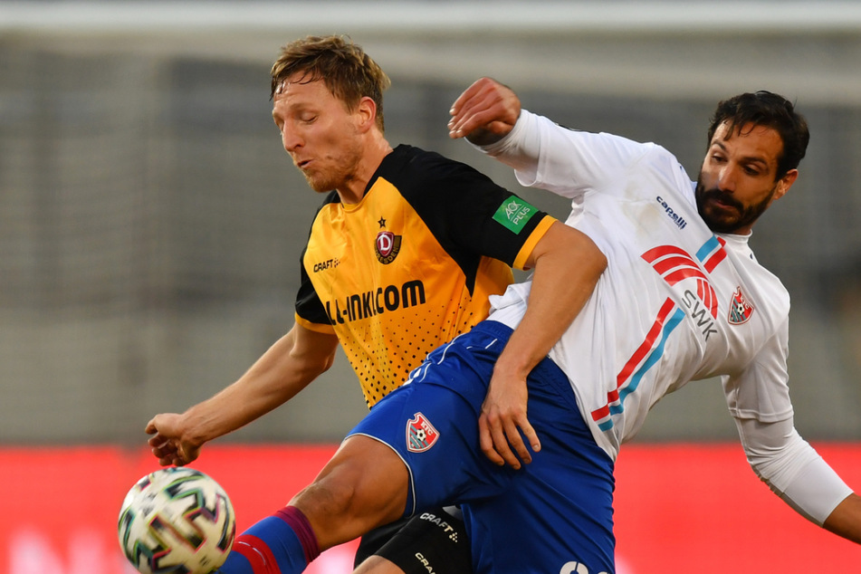 Das Match gegen den KFC Uerdingen war der bisher letzte Einsatz von Marco Hartmann (33) im Dynamo-Trikot.