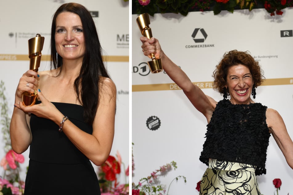 Die Lola-Gewinnerinnen: Adele Neuhauser (65) als beste Nebendarstellerin in "15 Jahre" und Nicole Kortlüke (48) für den besten Schnitt in "Sieben Winter in Teheran".