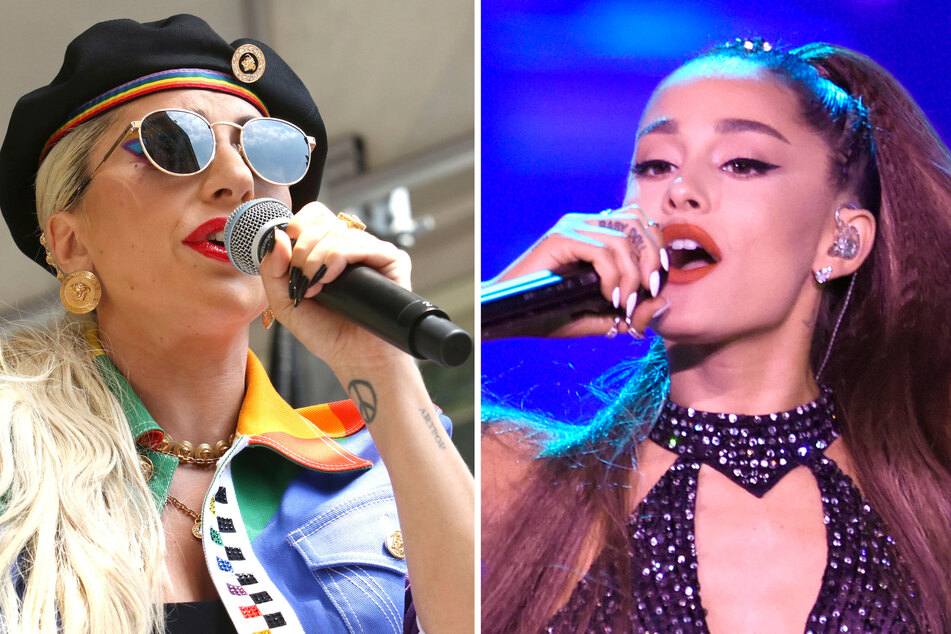 US-Sängerin Lady Gaga (34, li.) und Ariana Grande (26).