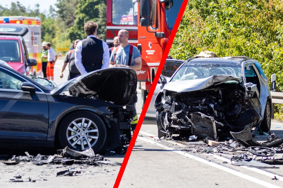 Frau kracht in Gegenverkehr der B2: Mann stirbt, drei Schwerverletzte, darunter ein Kind