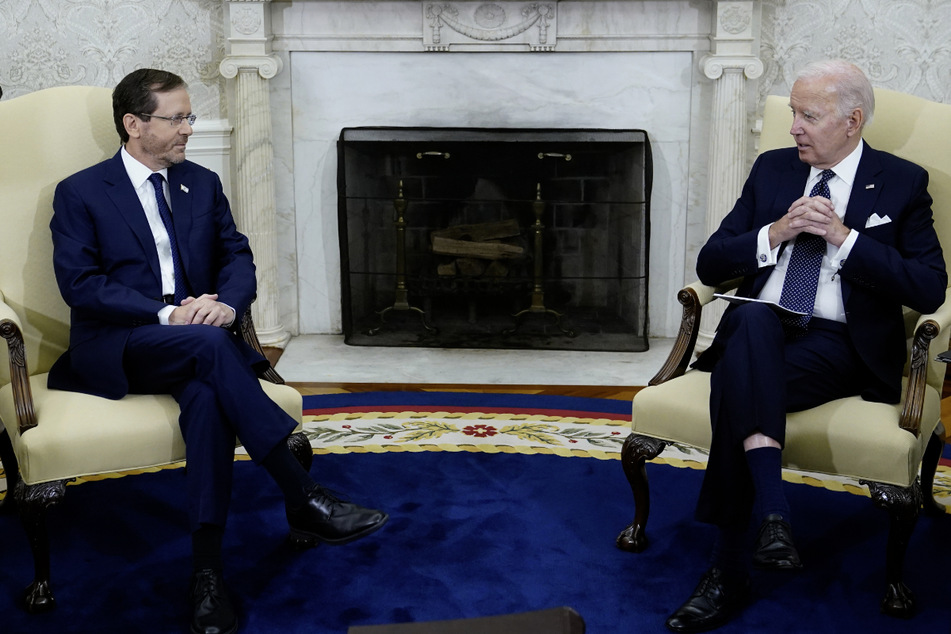 Israels Staatsoberhaupt Izchak Herzog (62, links) traf sich mit US-Präsident Joe Biden (79) im Weißen Haus zum Gespräch über sicherheitspolitische Themen.