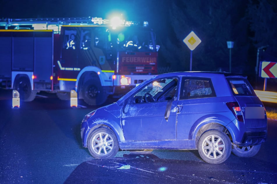 Ein Leichtfahrzeug überschlug sich am gestrigen Samstagabend in Glauchau (Landkreis Zwickau).