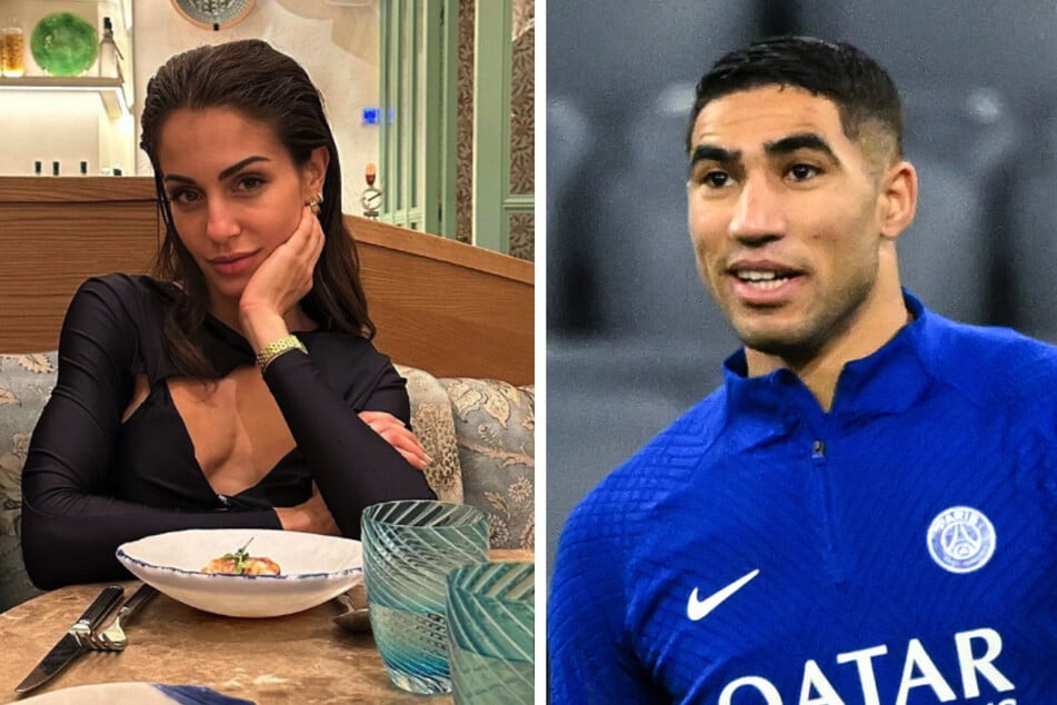 Der marokkanische Nationalspieler Achraf Hakimi (24) und seine Ehefrau, Hiba Abouk (36). Anfang dieses Jahres reichte die Schauspielerin die Scheidung ein.