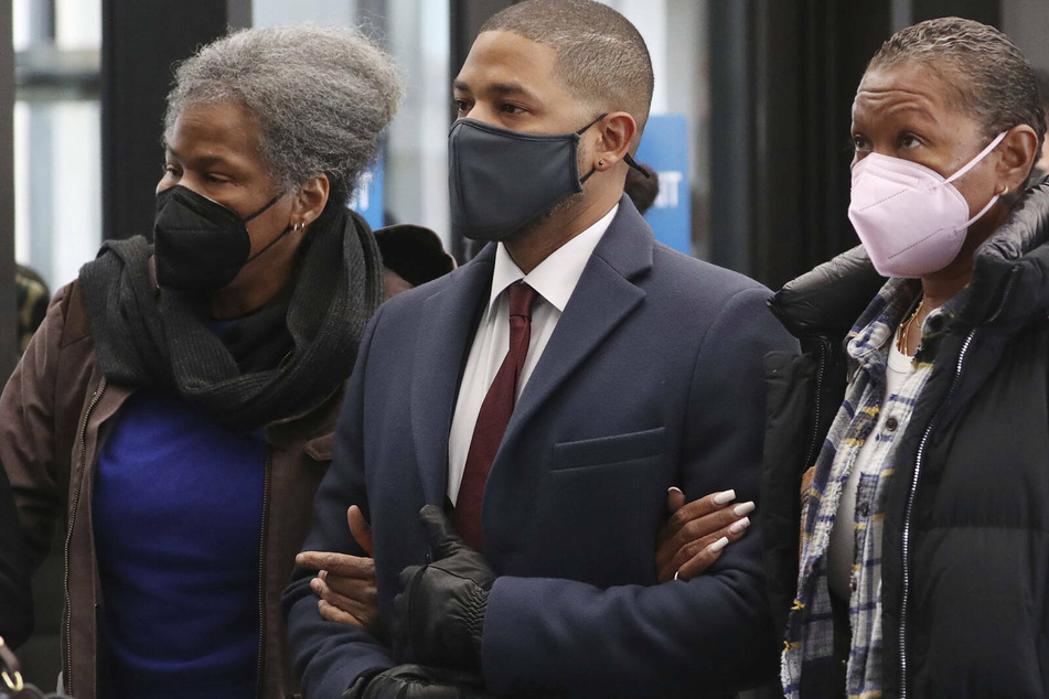 Smollett was surrounded by loved ones as he awaited the judge's ruling over his 2019 hate crime incident.