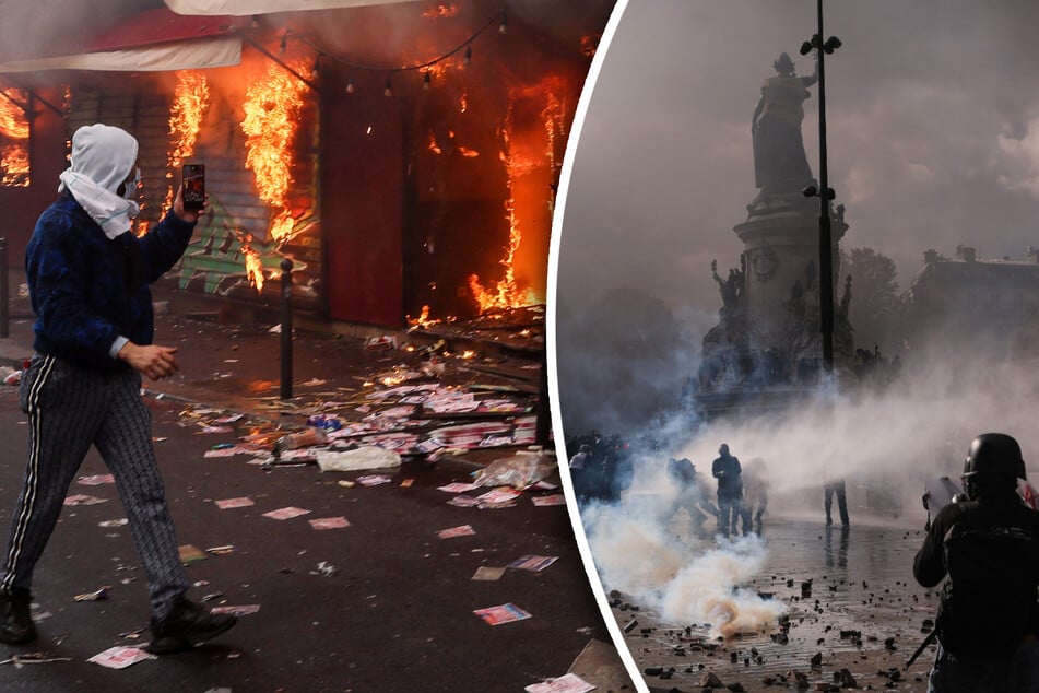 Brutale Eskalation bei Massenprotesten: Brennende Gebäude, Plünderungen, Tränengas-Schwaden in der Luft