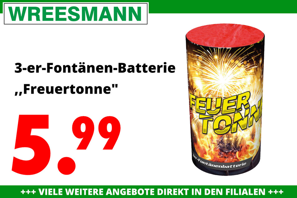 Bei Wreesmann gibt's am Samstag (30.12.) Feuerwerk richtig günstig