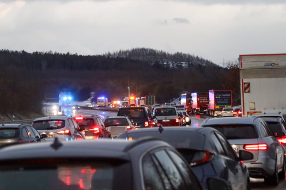 Durch den Unfall kam es auf der A72 zu Stau.