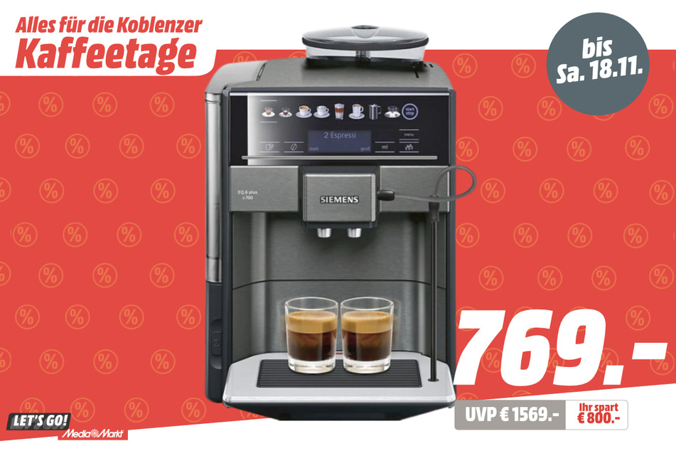 Siemens TE657509DE EQ.6 Plus s700 für 769 statt 1.569 Euro.