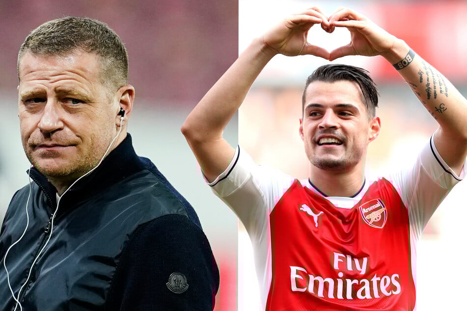Links: Gladbach-Sportdirektor Max Eberl (48). Rechts: Der Schweizer Mittelfeld-Star Granit Xhaka (29), der aktuell beim FC Arsenal unter Vertrag steht.