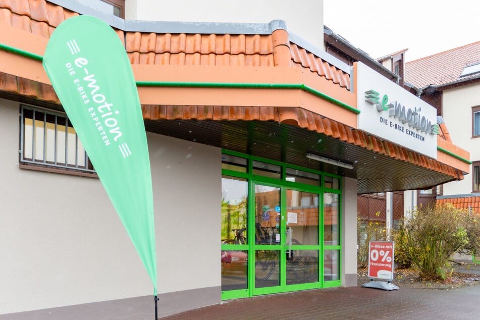 Das ist die e-motion e-Bike Welt Chemnitz in Hartmannsdorf.