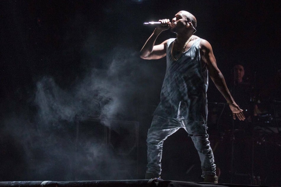 Kanye West performs at the Budweiser Made in America festival, Philadelphia, Pennsylvania, August 2014.