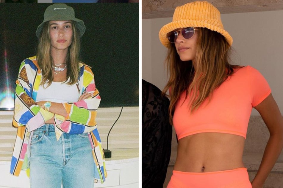 Hailey Bieber is the current queen of bucket hats, adding them to any outfit she can.