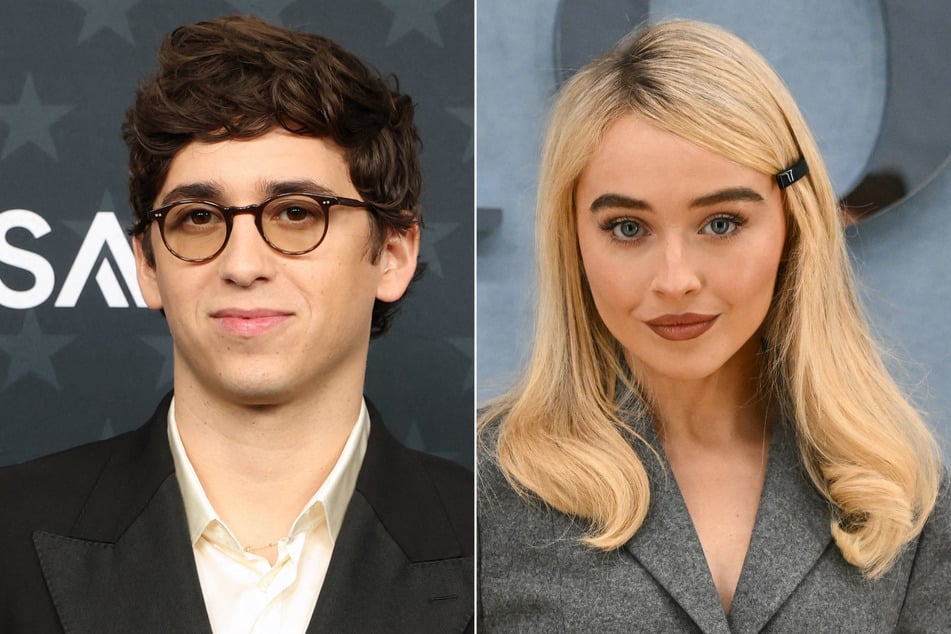Marcello Hernández (l.) praised Sabrina Carpenter during a new interview, but confirmed those swirling dating rumors aren't true.