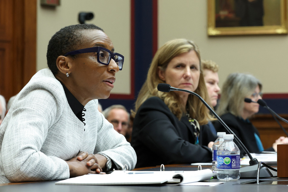 Harvard President Claudine Gay (l) also received some backlash for her testimony in Tuesday's congressional hearing.