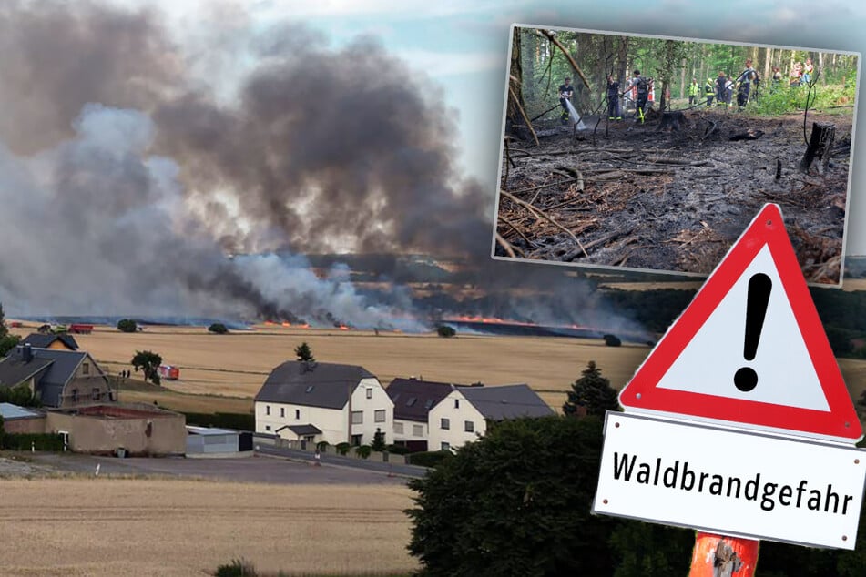 Chemnitz: Waldbrandstufe 4! Chemnitz verbietet öffentliches Grillen, Felder brennen im Umland