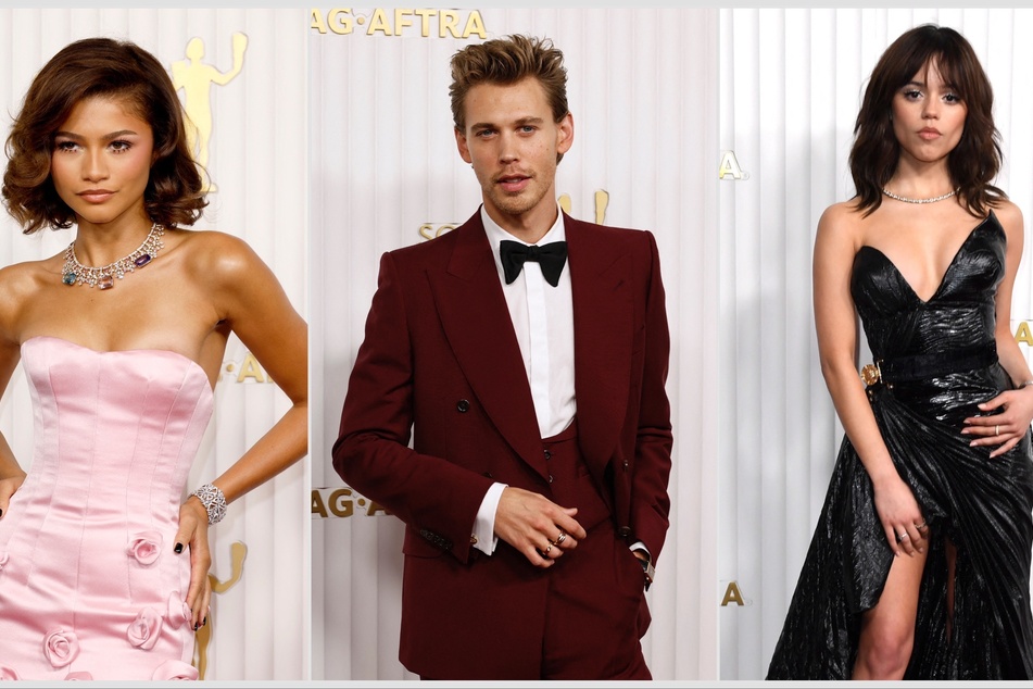 From l to r: Zendaya, Austin Butler, and Jenna Ortega brought their A-game to the red carpet for the 2023 SAG Awards.