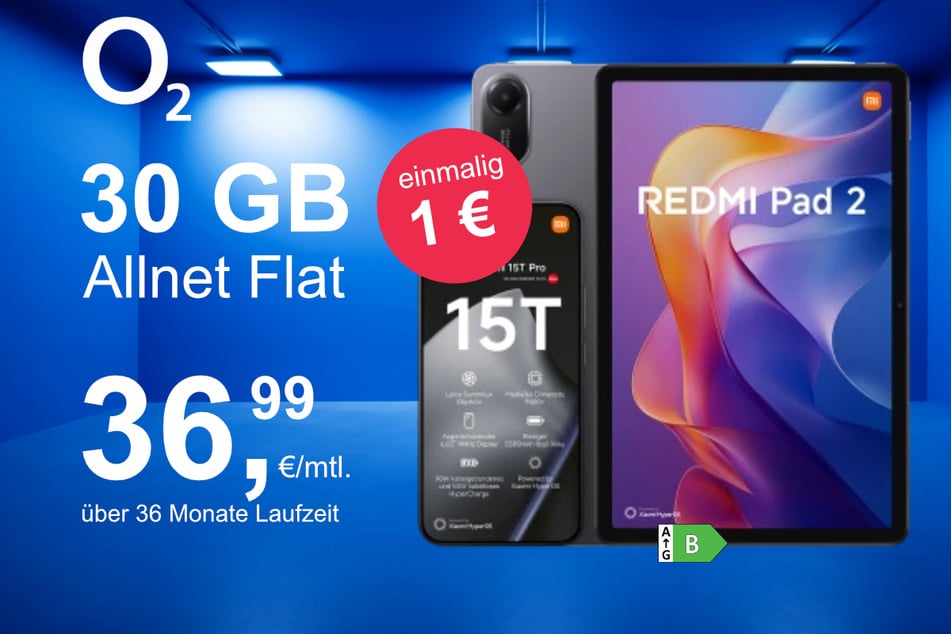 Das Xiaomi 15T Pro + Redmi Pad2 im o2 Mobile M für einmalig 1 Euro.