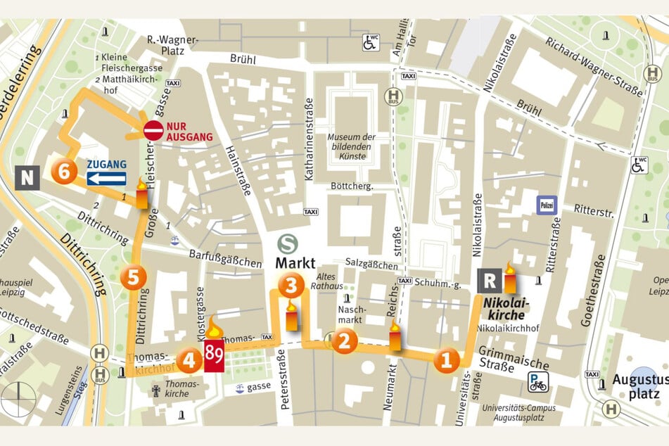 Die Route des diesjährigen Lichtfests ist von beiden Seiten aus begehbar.
