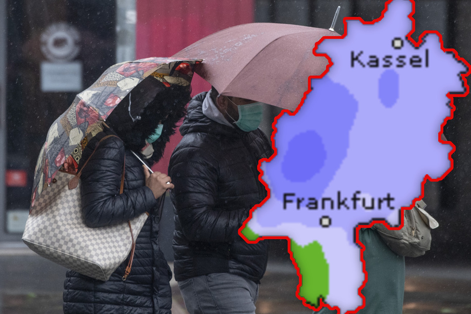 Fotomontage: Am Mittwoch kann es in Hessen zu Gewittern und sogar Starkregen kommen (Symbolbild).