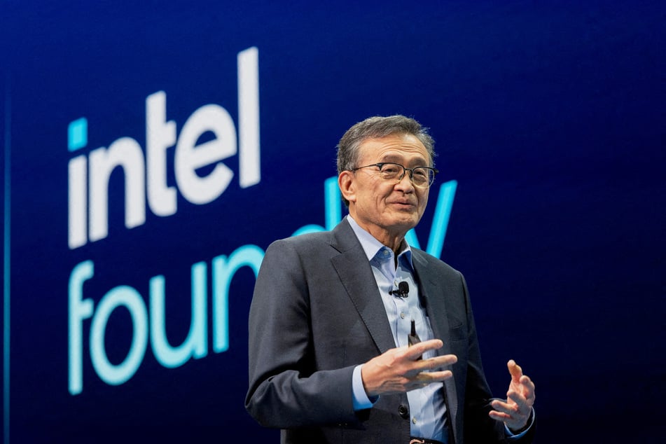 Intel's CEO Lip-Bu Tan speaks at the company's Annual Manufacturing Technology Conference in San Jose, California, on April 29, 2025.