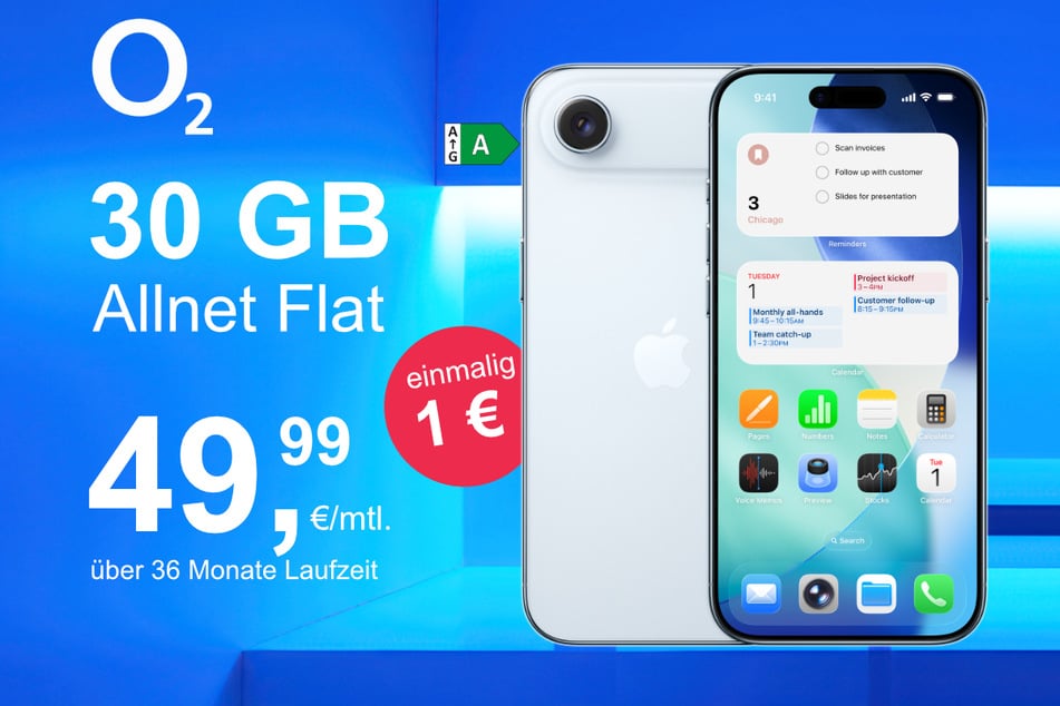 Das neue iPhone 17 Air inkl. 30 GB Datenvolumen für nur 1 Euro exklusiv bei o2.
