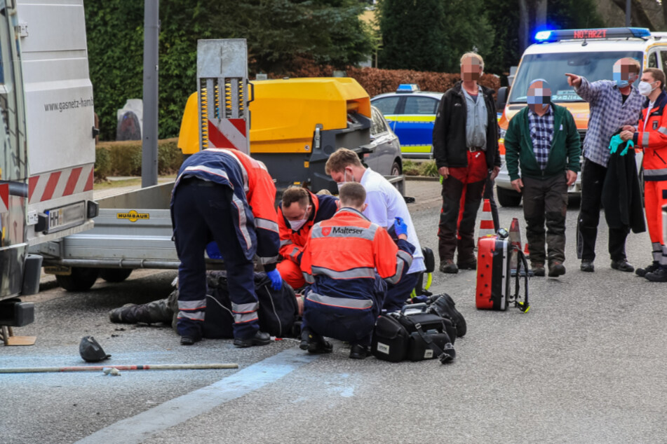 Schwerer Arbeitsunfall in Hamburg: Zwei Menschen verletzt