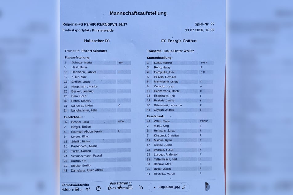 So starten die beiden Teams in die Partie.