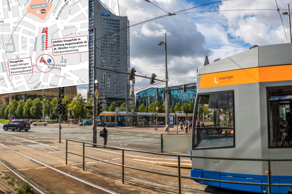 Neue Baustelle in der Leipziger Innenstadt: Hier gibt es Einschränkungen für den Auto- und Bahnverkehr