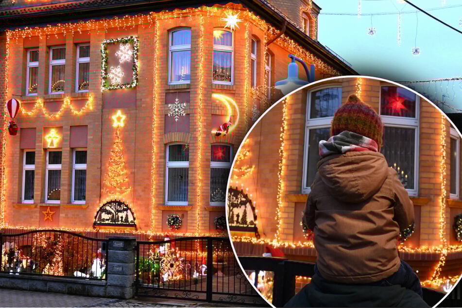 Tausende Lichter locken Schaulustige an: Sächsisches Weihnachtshaus leuchtet schöner denn je