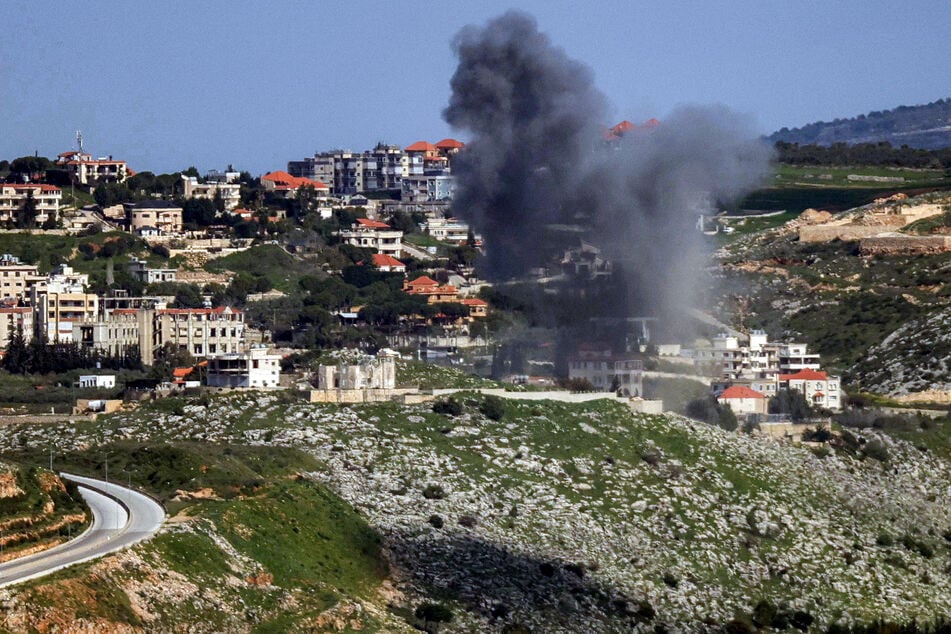 Smoke rises following an Israeli airstrike on the area of Ali al-Daher in southern Lebanon on April 6, 2026.