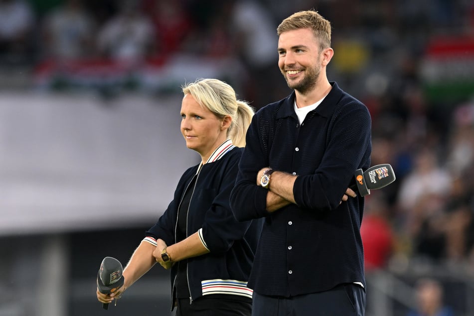 Für das ZDF kam Christoph Kramer (33, r.) schon häufiger am Mikro zum Einsatz. Zuletzt beim Länderspiel zwischen Deutschland und Ungarn.