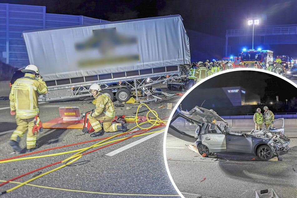 Unfall A6: Schwerer Crash auf A6: 51-Jähriger kracht gegen Beton-Wand - dann rauscht Opel in das verunfallte Auto