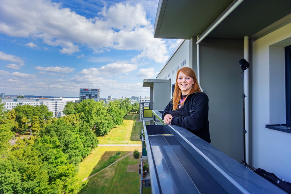Juliette Kleffel vom europäischen Immobilienkonzern Vonovia, der in Dresden in der Hochschulstraße nachhaltig saniert hat.