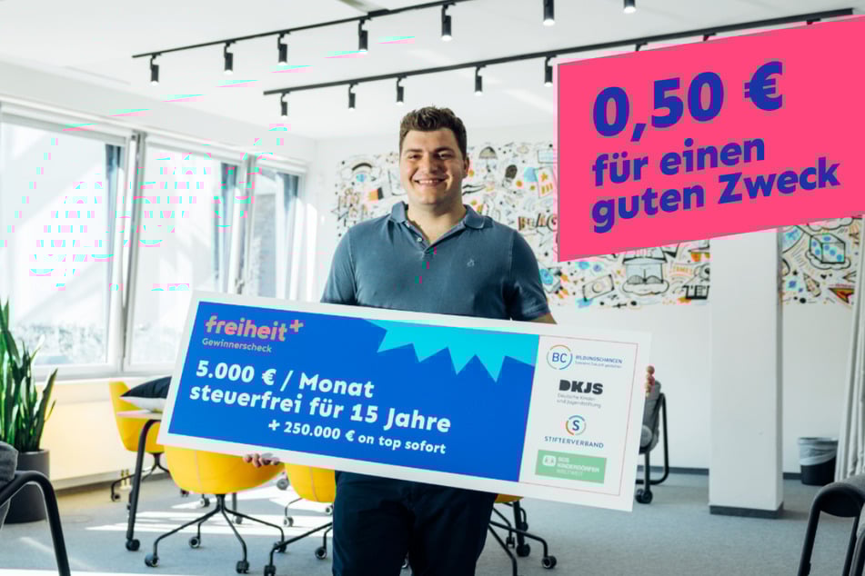 Bei freiheit+ profitiert Jeder, denn je 0,50 Euro pro Los gehen an den guten Zweck.