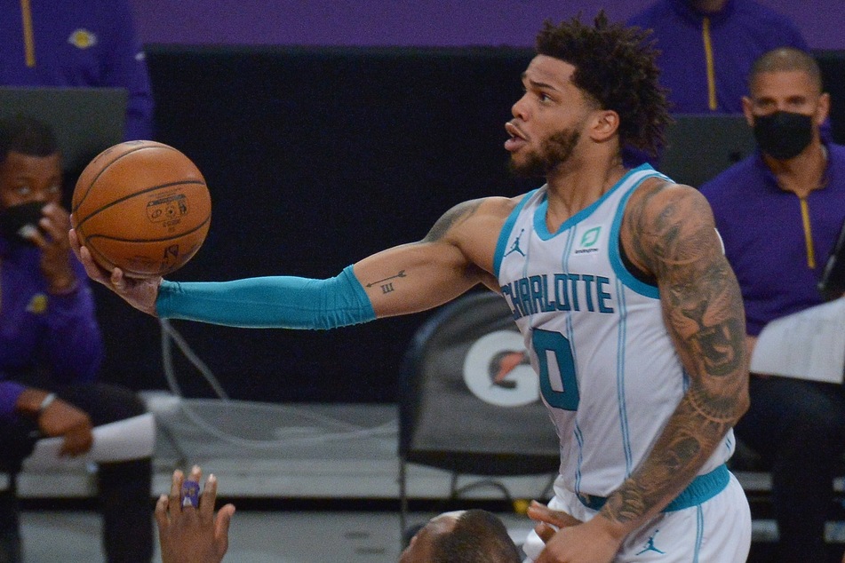 Hornets forward Miles Bridges scored 32 points in his team's win over the Nets on Sunday.